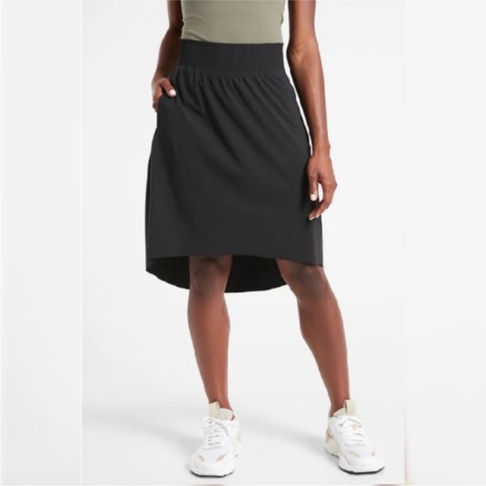 Athleta Cosmic Black Midi Skirt Size M